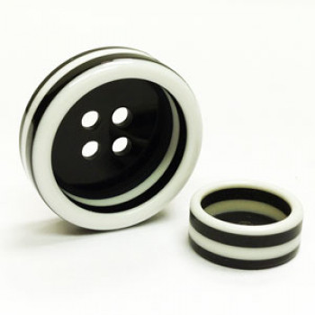 NV-1302 Black and White Fashion Button, 2 Sizes   